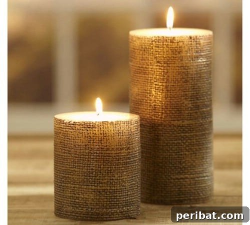 Pottery Barn Inspired Burlap Candle