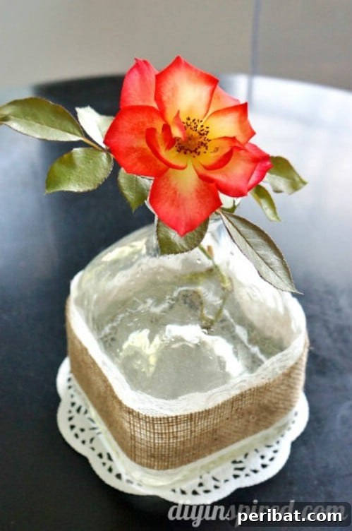 Recycled Patron Vase in Burlap
