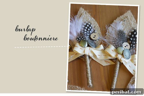 Burlap Boutonniere