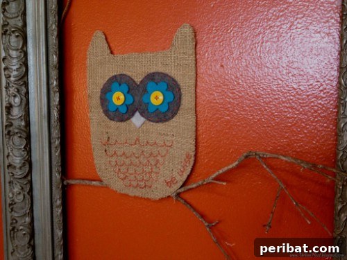 Burlap Owl Wall Hanging