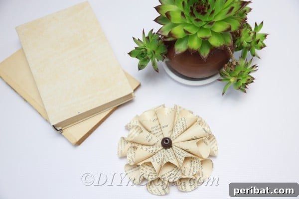 Literary Blooms: Crafting Flowers from Old Book Pages 21 Your old book flower looks beautiful wherever you put it.