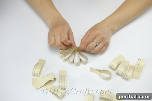 Bookish Blooms Rustic DIY Decor 15 Glue the petals together in a layered fashion to create fullness.