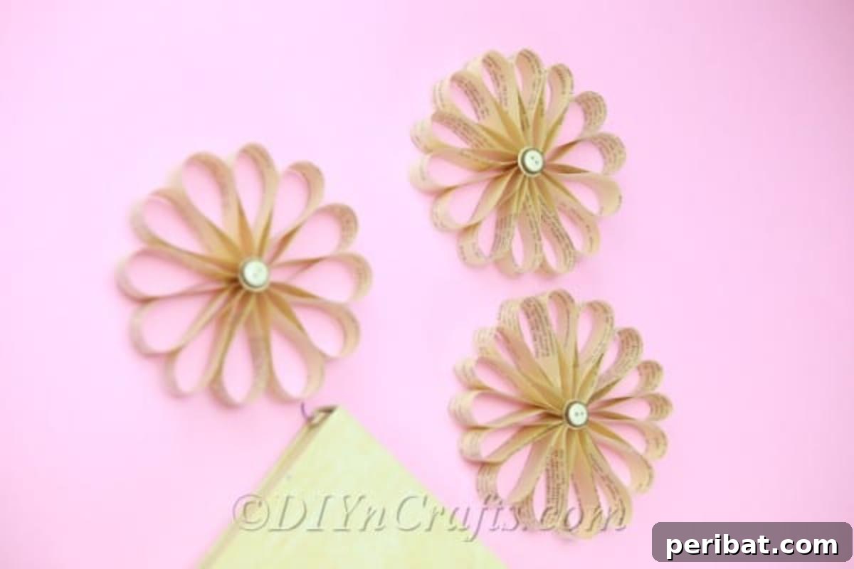 Bookish Blooms Rustic DIY Decor 4 You can make a whole batch of vintage paper flowers once you learn the simple, repetitive steps.