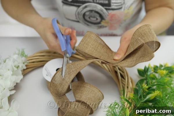 Make a bow for your wreath.