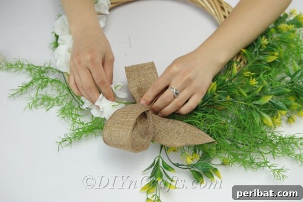 Glue your bow onto your wreath.
