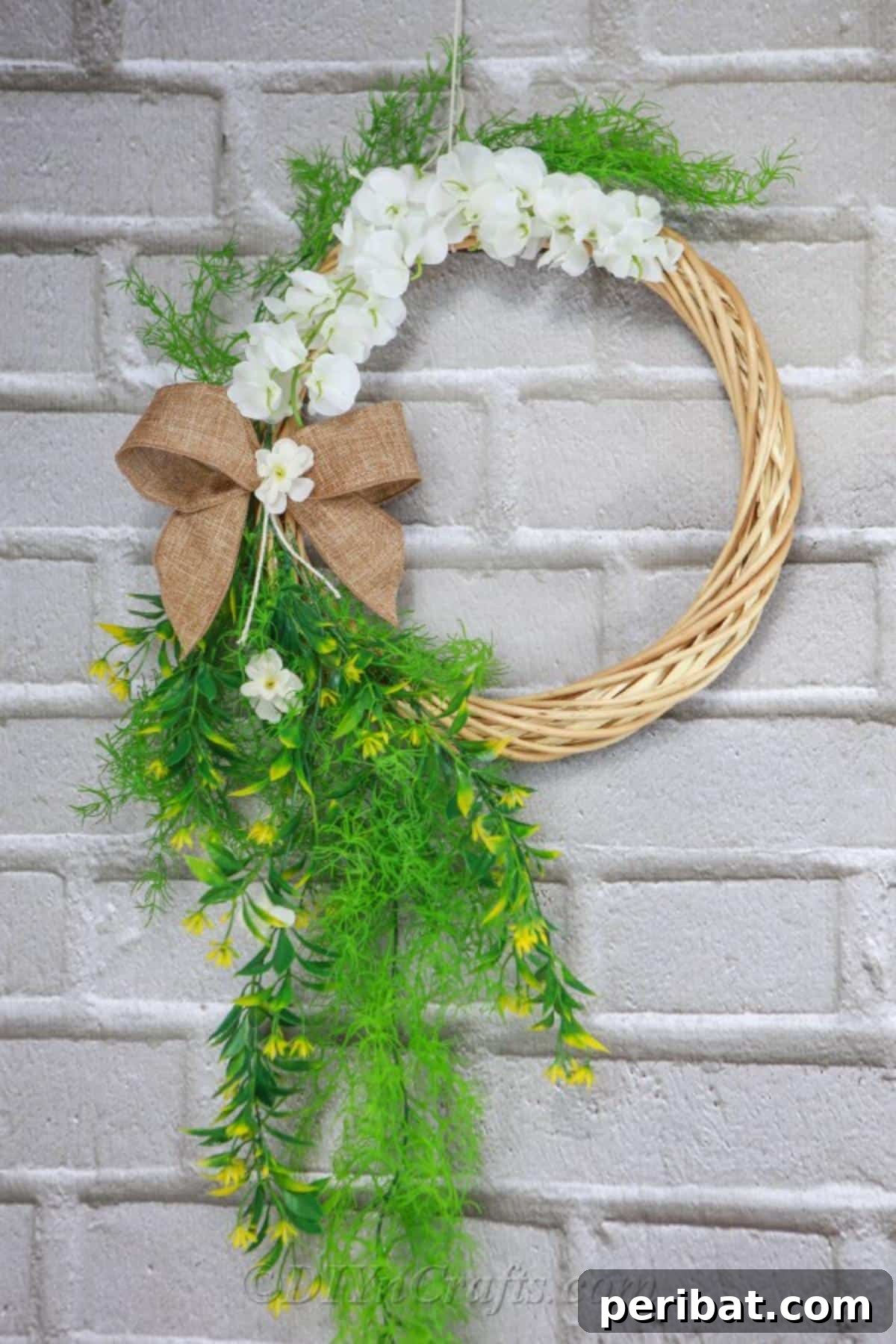 Cheap, simple supplies can be used to create a DIY door wreath.