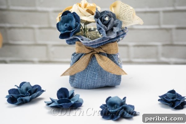 How to Make Beautiful Flowers Out of Old Jeans
