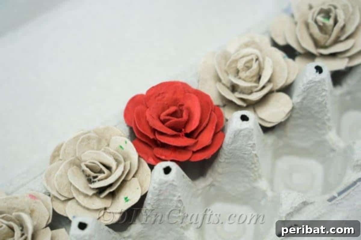 Craft Exquisite Roses from Recycled Egg Cartons 4 Only a few supplies are needed to make egg carton roses, making it an affordable and eco-friendly craft.
