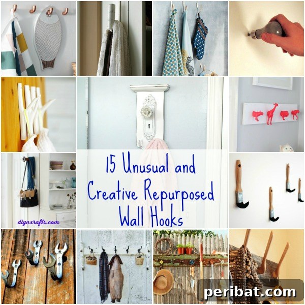 15 Ingenious Upcycled Wall Hooks 2 diy hooks ideas