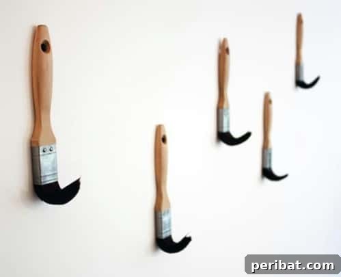 15 Ingenious Upcycled Wall Hooks 14 Paint Brush Hooks - 15 Unusual and Creative Repurposed Wall Hooks