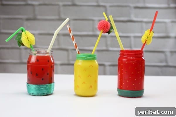 How to Make Summery Painted Fruit Drinking Jars