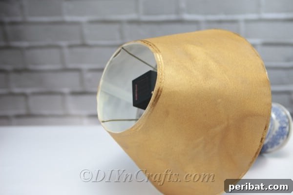 A view of the solar light securely integrated into the lamp, ready for outdoor use.