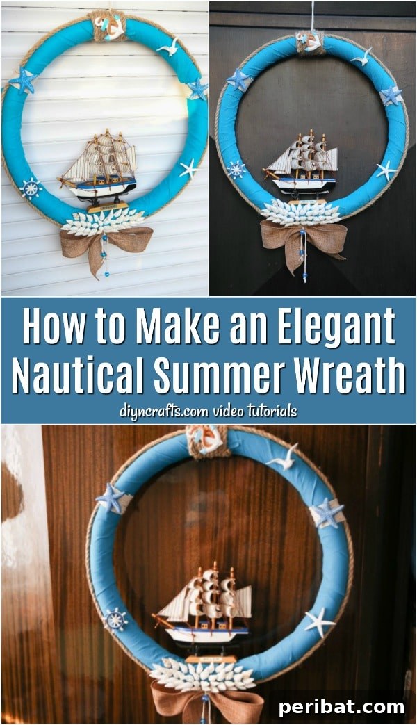 Nautical Summer Wreath Project Pinterest Image