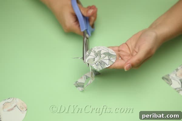 Carefully cut the traced circle out of the fabric, ensuring neat edges.