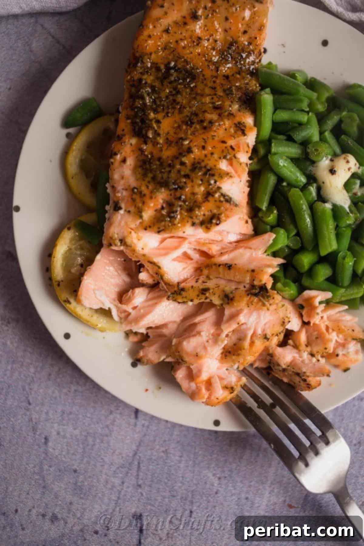 Perfectly Glazed Honey Garlic Salmon 7 Overhead picture of salmon on a plate
