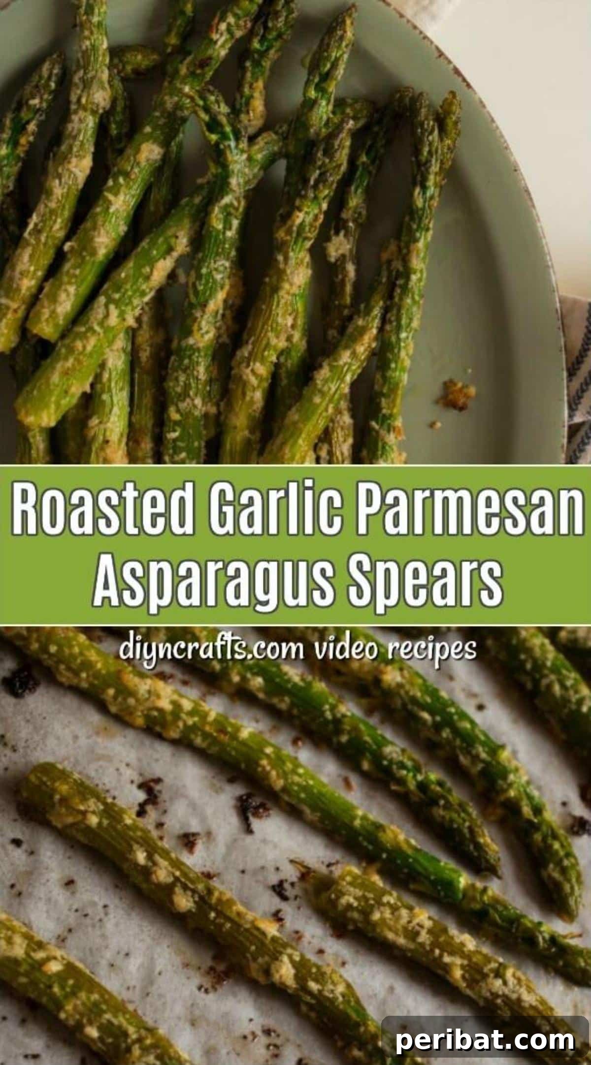 Roasted Garlic and Parmesan Asparagus Spears ready to serve