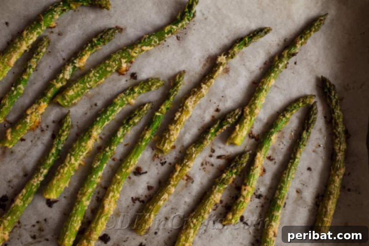 Roasted Asparagus on a baking sheet