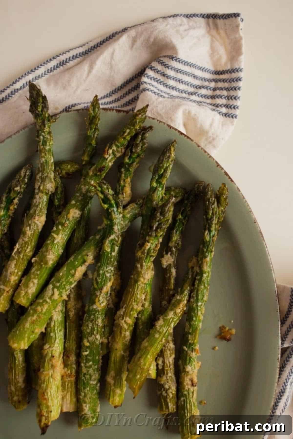 Roasted Garlic Parmesan Asparagus ready to serve