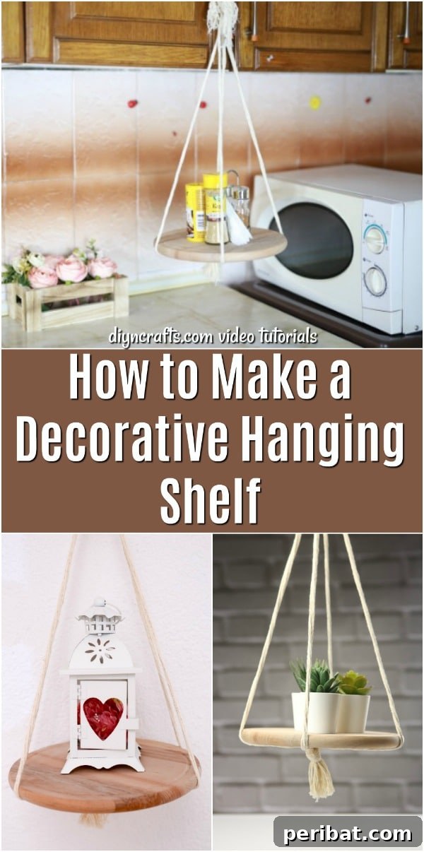 DIY craft project for hanging shelf