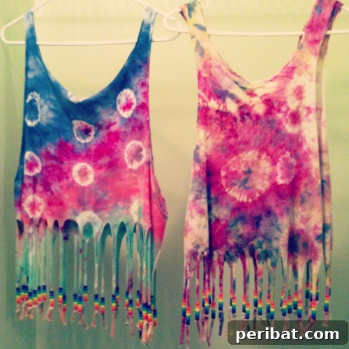 Tie Dye Fringe Bottom Tanks