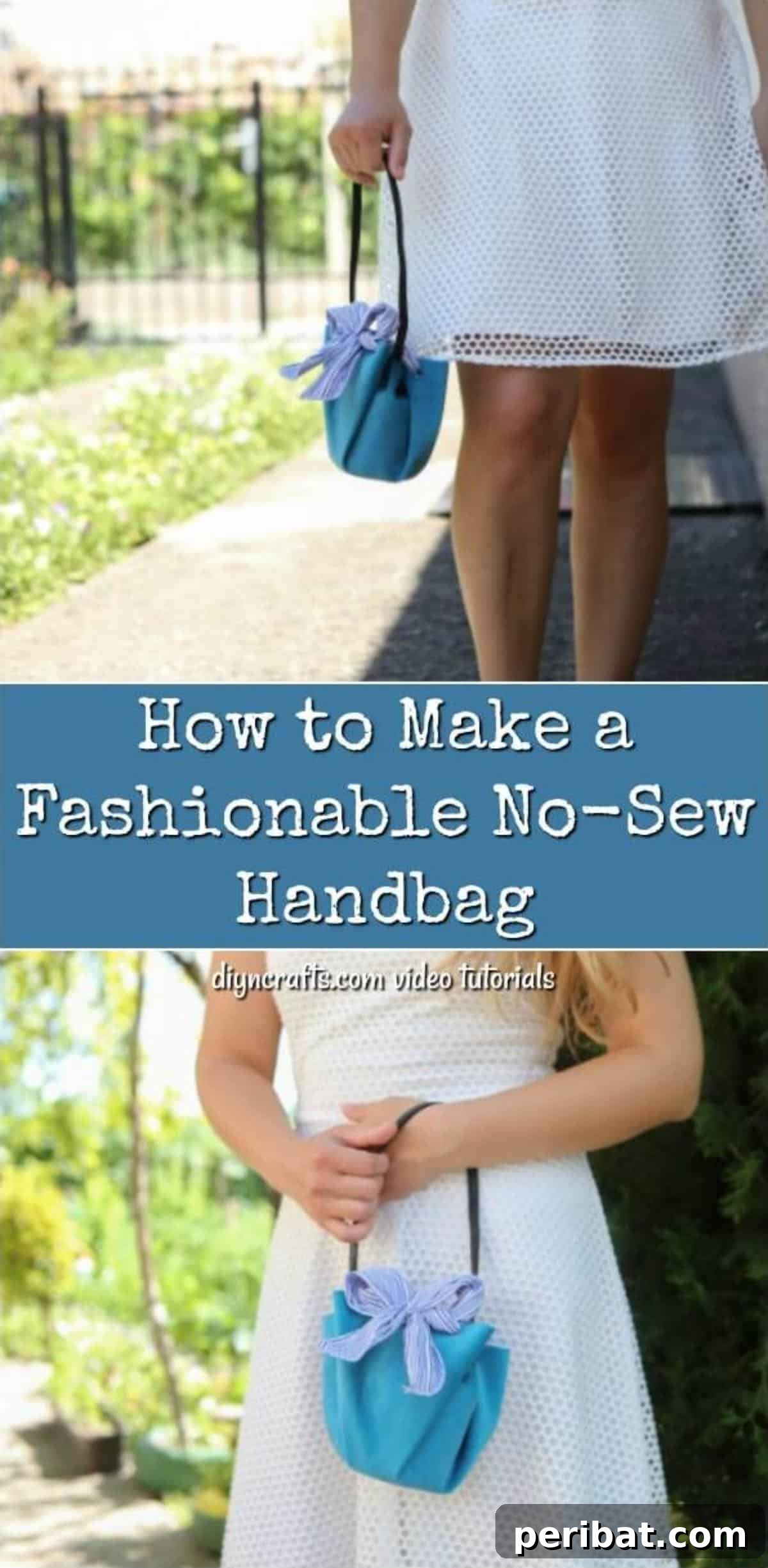 Craft a Trendy Handbag Without a Needle 23 DIY Handbag pinterest photo collage featuring multiple angles and materials.