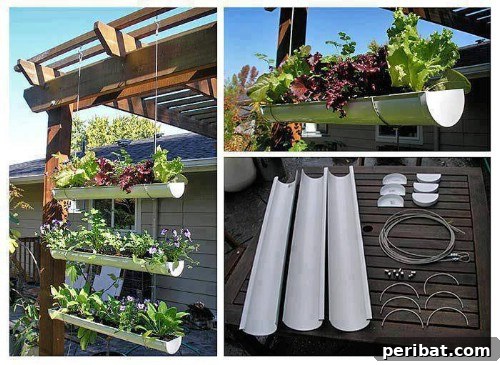 Stunning & Simple DIY Flower Bed Projects for Outdoor Appeal 3 Suspended Flower Beds made from old gutters