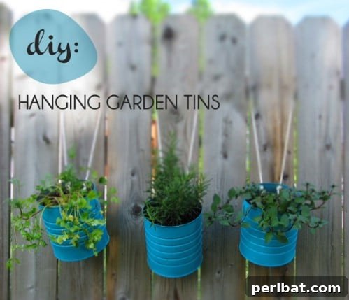 Stunning & Simple DIY Flower Bed Projects for Outdoor Appeal 31 Hanging Tin Flower Beds made from recycled cans