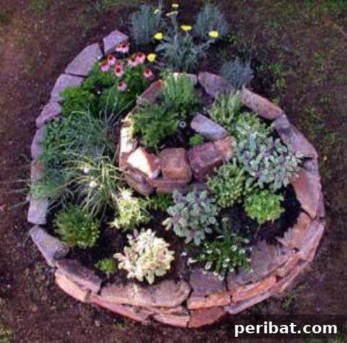 Stunning & Simple DIY Flower Bed Projects for Outdoor Appeal 34 Spiral Brick Beds for a unique garden design