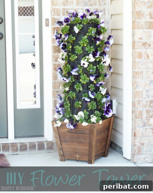 Stunning & Simple DIY Flower Bed Projects for Outdoor Appeal 41 DIY Flower Tower with multi-tiered planters