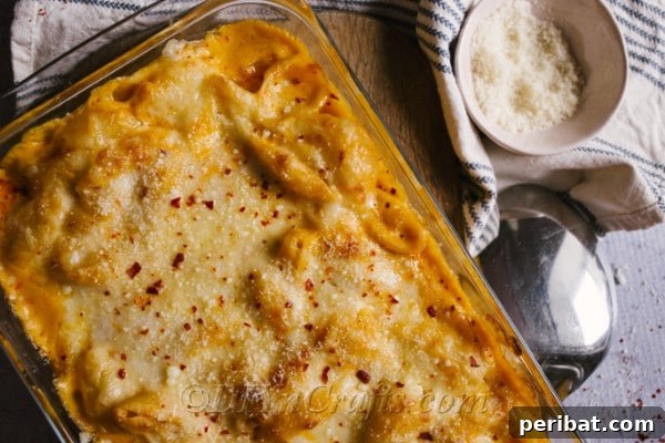 Decadent Homemade Mac and Cheese Bake 11 An overhead picture of a baking dish with homemade baked mac and cheese