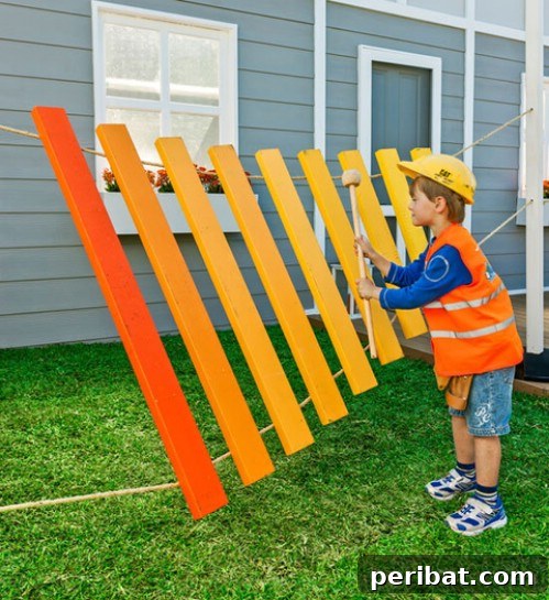 70 Genius Summer Backyard DIYs to Elevate Your Outdoor Space 3 Make a Giant Xylophone