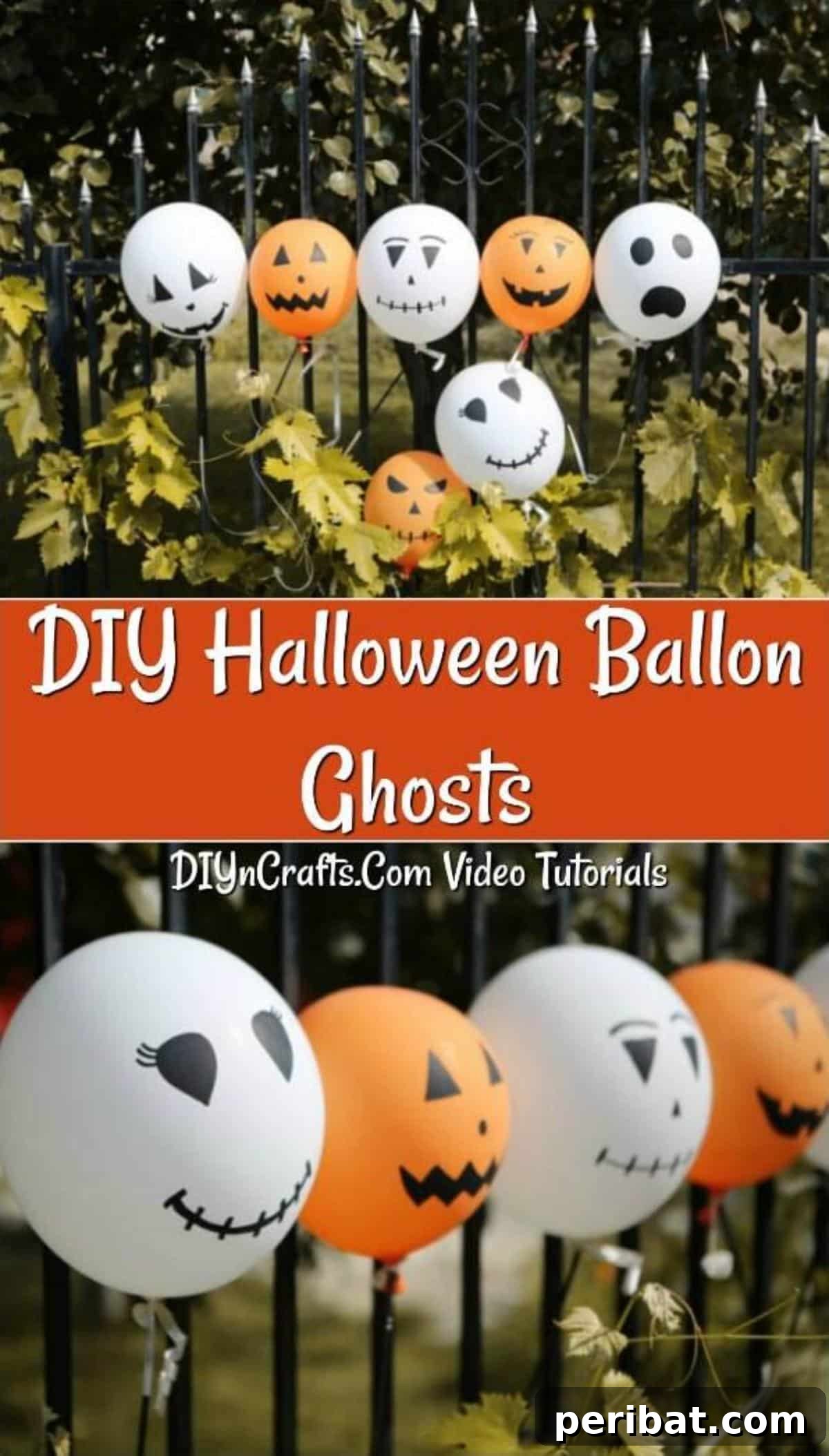 DIY Frightfully Fun Halloween Balloons 2 A vibrant display of DIY Halloween balloons featuring ghost, pumpkin, and monster faces, perfect for party decorations.