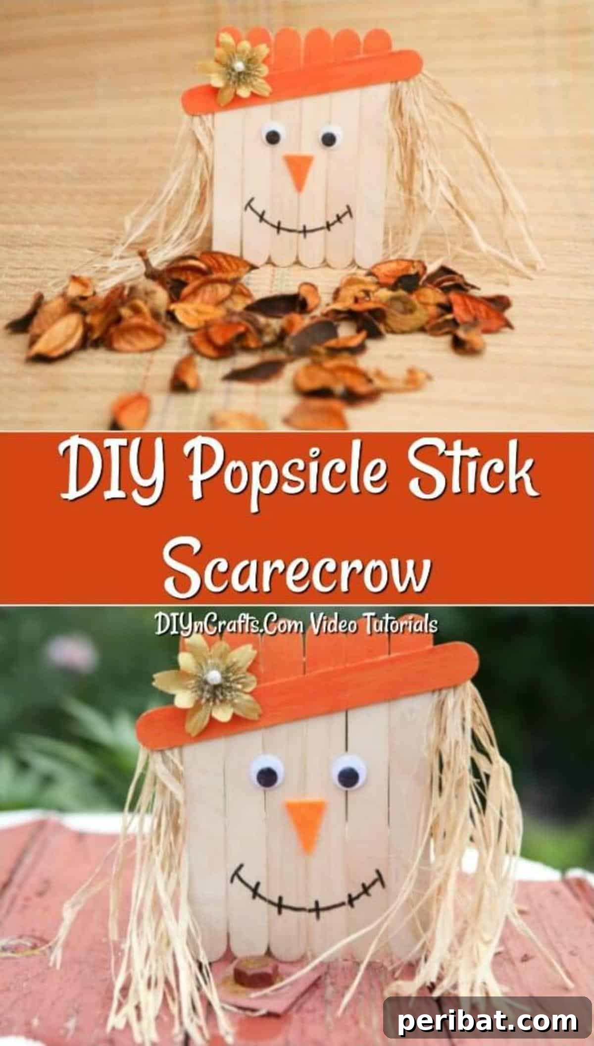 How to make a scarecrow out of popsicle sticks and glue