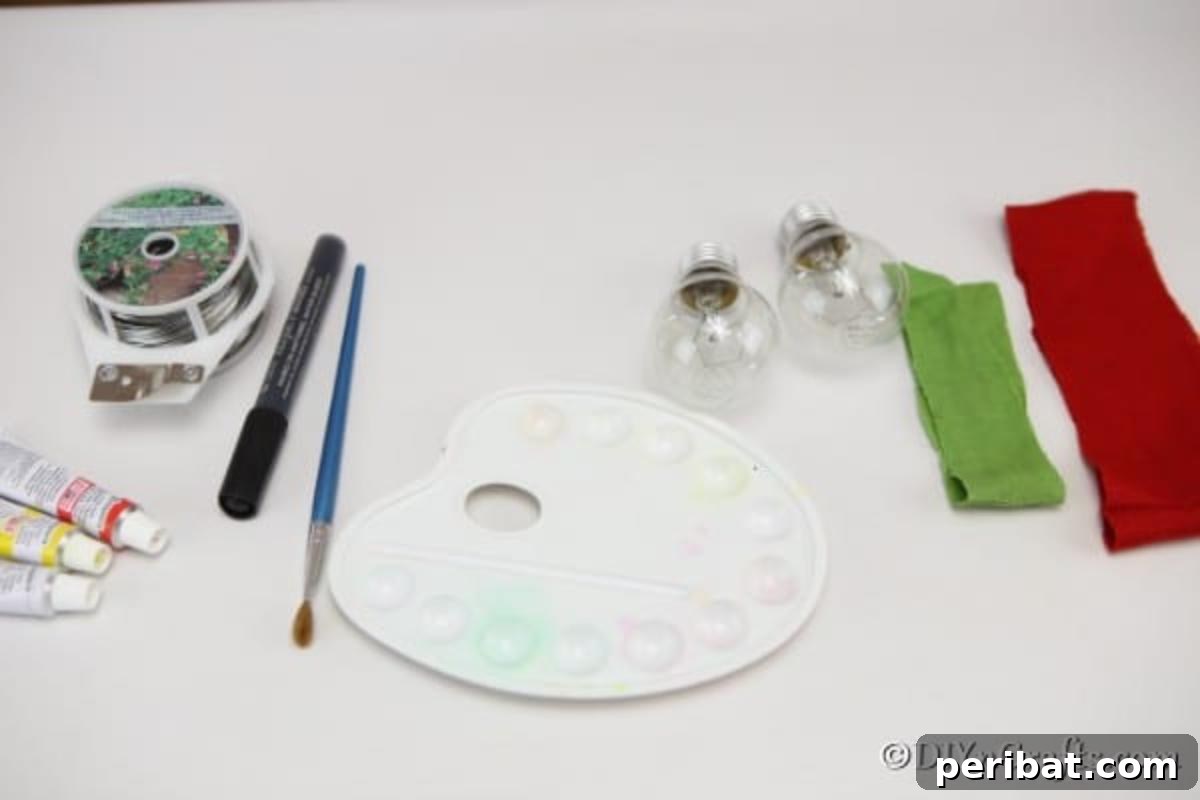 Crafting Spooky Ghosts and Pumpkins from Light Bulbs 6 Supplies for Halloween decorative lightbulbs including light bulbs, paints, brushes, and markers