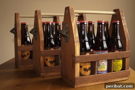 50 Handmade Father's Day Gifts That Show You Care 12 Wooden Beer Tote