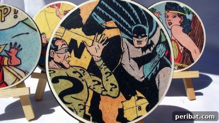 50 Handmade Father's Day Gifts That Show You Care 22 Comic Book Coasters