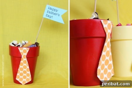 50 Handmade Father's Day Gifts That Show You Care 38 Candy Filled Tie Pots