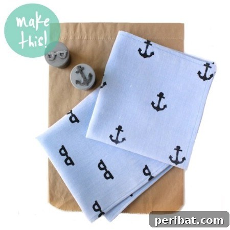 50 Handmade Father's Day Gifts That Show You Care 41 Hand Stamped Handkerchief