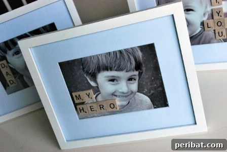 50 Handmade Father's Day Gifts That Show You Care 6 Scrabble Tile Message Frames