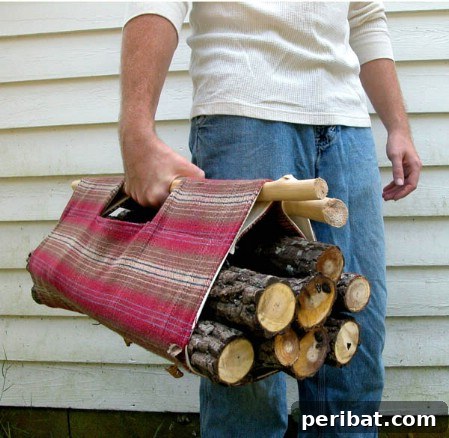 50 Handmade Father's Day Gifts That Show You Care 9 Firewood Tote