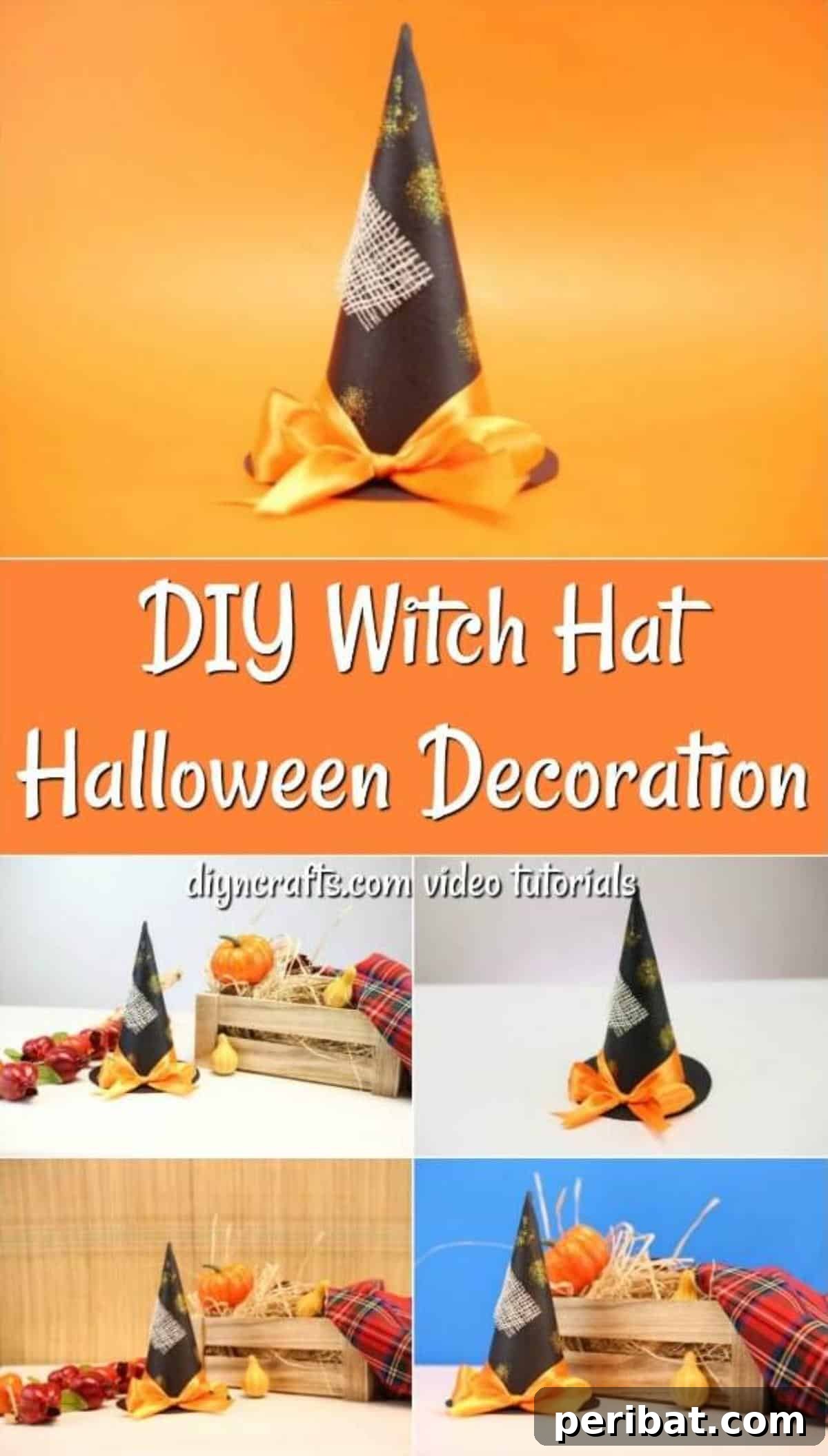 Bewitching DIY Witch Hat for Halloween 2 Learn how to make a witch hat as halloween decorations, perfect for a personalized spooky touch