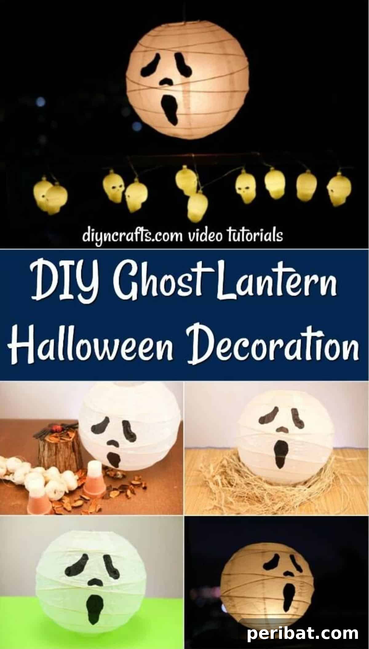 Hauntingly Simple Ghost Lanterns 2 How to make a ghost themed paper lantern for Halloween with spooky face