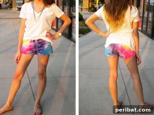 40 Smart & Easy DIY Shorts for Summer 20 DIY rainbow tie-dyed shorts for a vibrant and playful summer style