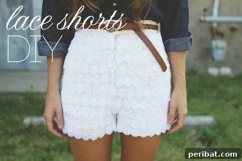 40 Smart & Easy DIY Shorts for Summer 22 DIY full lace covered shorts for a romantic and elegant look