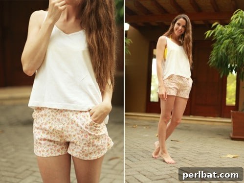 40 Smart & Easy DIY Shorts for Summer 38 Easy sew floral everyday shorts with elastic waist and pockets