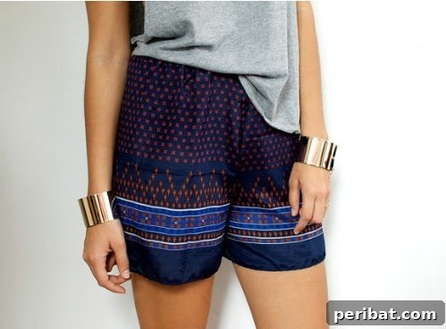 40 Smart & Easy DIY Shorts for Summer 5 Easy DIY scarf print shorts made from an old scarf with elastic waist