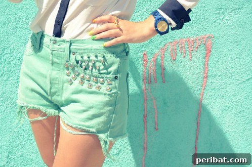 40 Smart & Easy DIY Shorts for Summer 7 Edgy DIY spiked denim cut-off shorts with optional neon dye