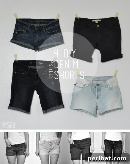 40 Smart & Easy DIY Shorts for Summer 8 Guide to creating different lengths of denim cut-off shorts from old jeans
