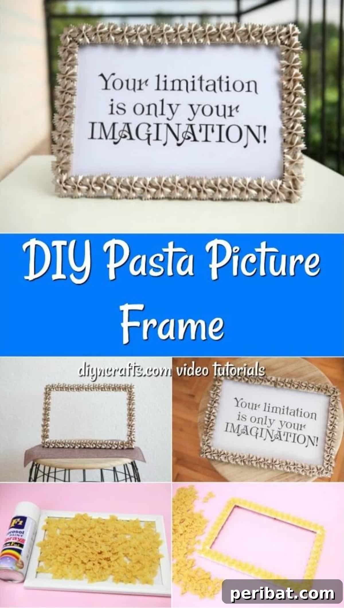 Collage image of a macaroni art picture frame