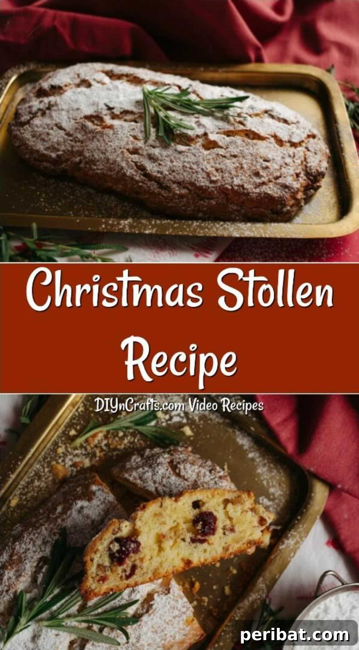 German Christmas Stollen Festive Bread Recipe 2 Delicious German Christmas Stollen Holiday Bread with cranberries, ginger, walnuts, and almonds